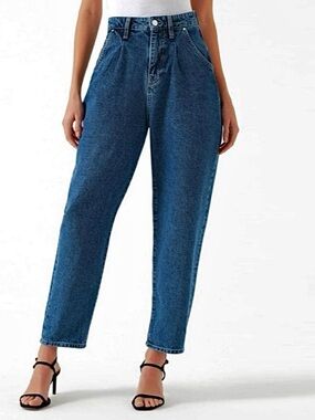 Mavi Laura High Rise Pleated Baggy Jeans